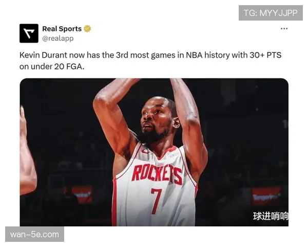 火箭杜兰特加盟提升阵地战 但三分稳定性存隐忧